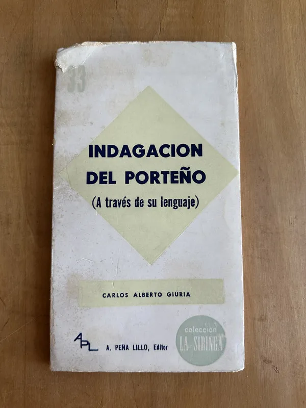 Tapa de Indagacion del porteño (a traves de su lenguaje- Giuria (2A