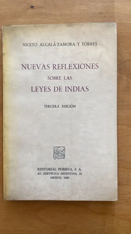Nuevas reflexiones sobre leyes de indias- Alcala Zamora (cc