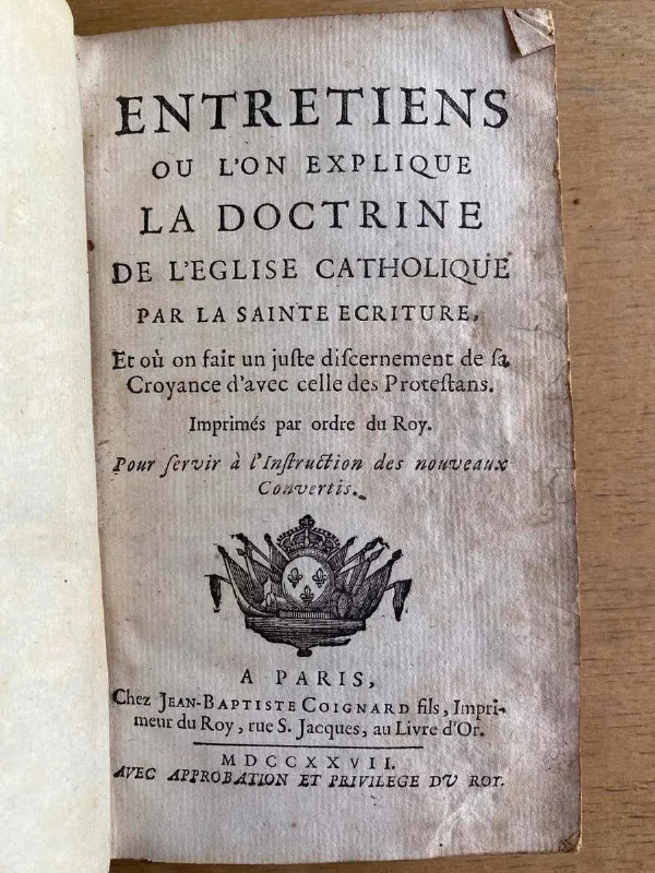 Tapa de Entretiens Ou L´on Explique La Doctrine De L´eglise Cat(Ga)