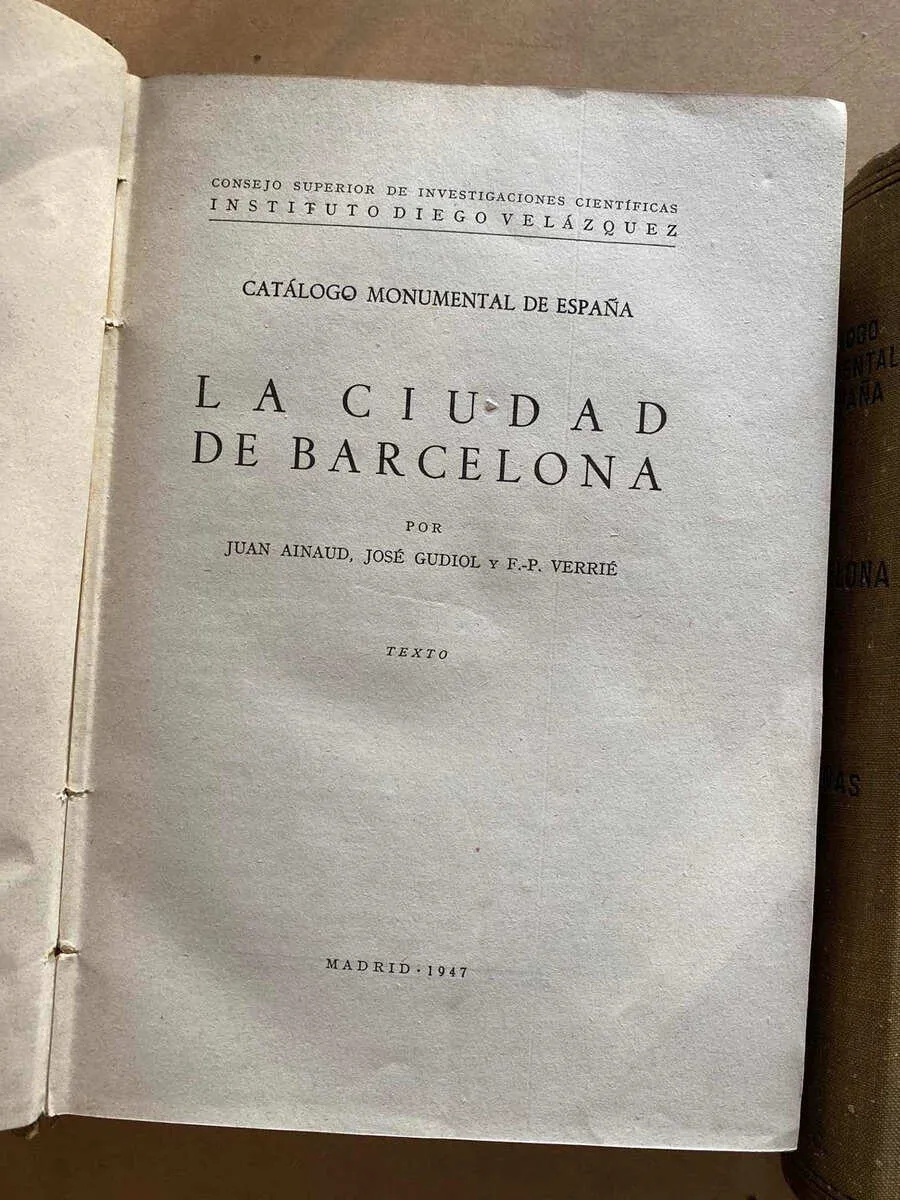 Catalogo Monumental De España. Barcelona- Ainaud; Gudiol (S6