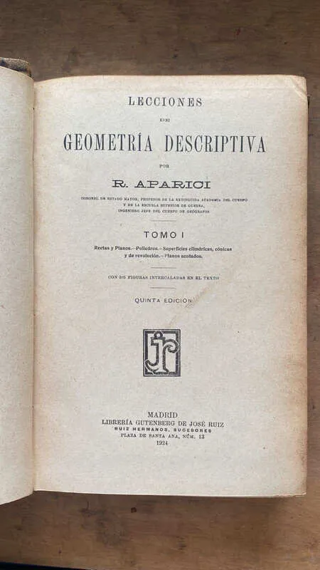 Lecciones De Geometria Descriptiva - Aparici, R. (gg5)
