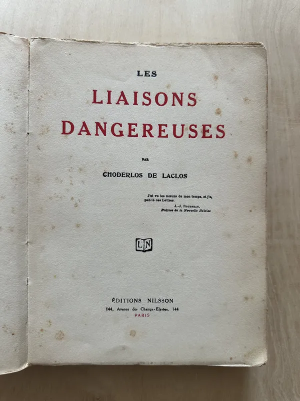 Les liaisons dangereuses - De Laclos, Chordelos (2d6)