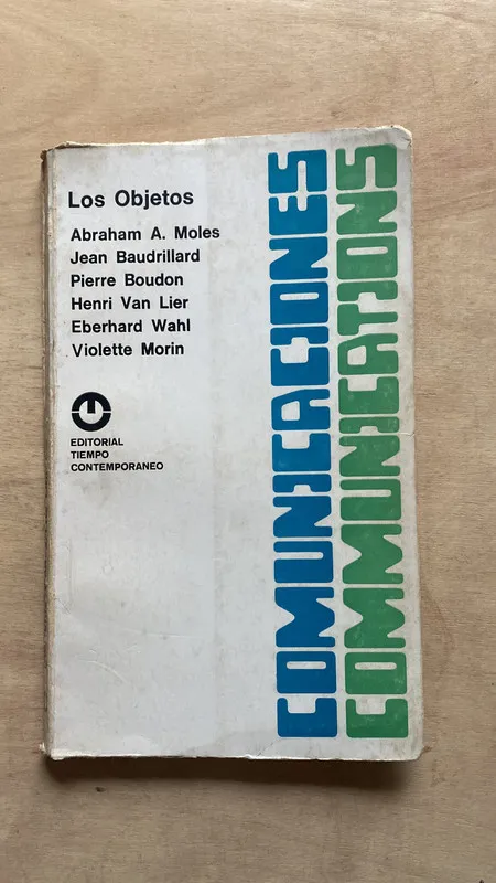 Los objetos - Moles; Baudrillard; Boudon; Van Lier (2 e 2)
