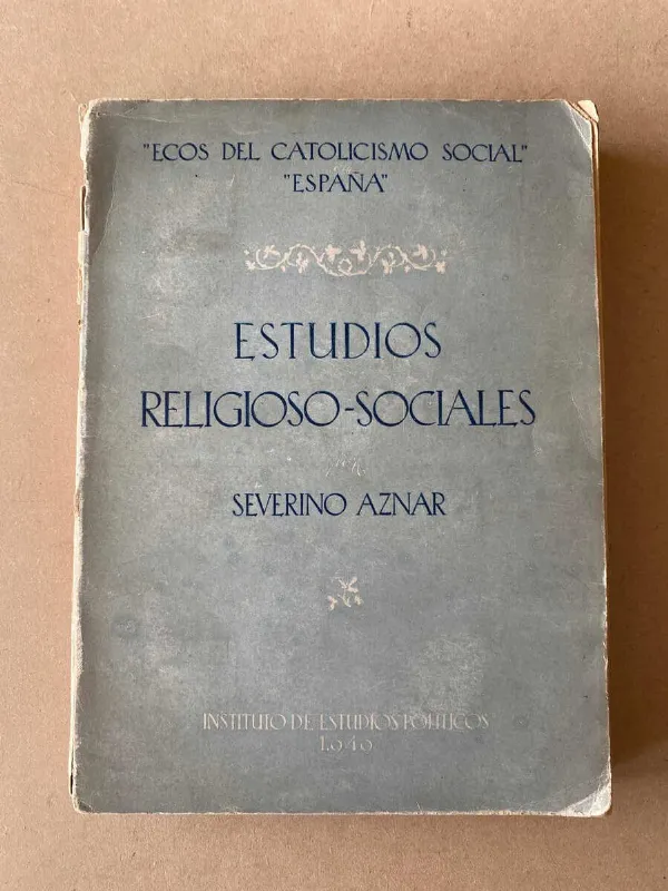Tapa de Estudios Religiosos - Sociales - Aznar, Severino (D7)