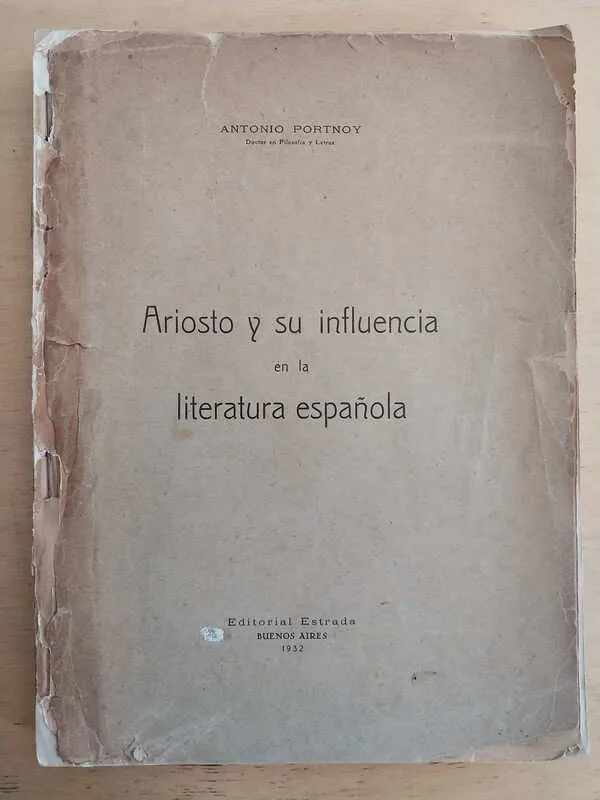 Ariosto Y Su Influencia En La Literatura Españ- Portnoy (j7)