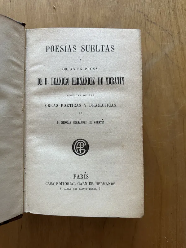 Poesias sueltas y obras en prosa- Fernandez de Moratin (2h5