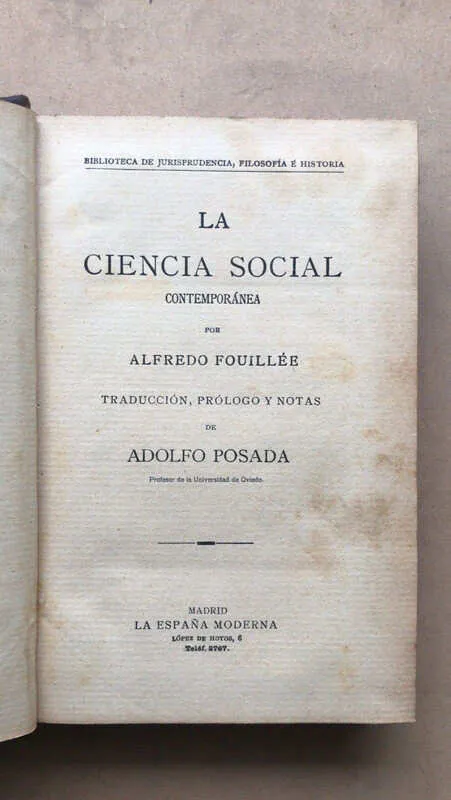 La Ciencia Social Contemporanea - Fouille, Alfredo (cc3)