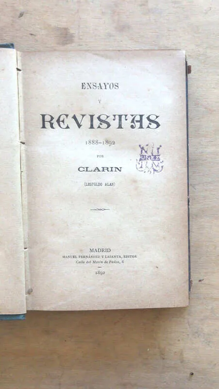 Ensayos Y Revistas - Clarin Leopoldo Alas (dd3)