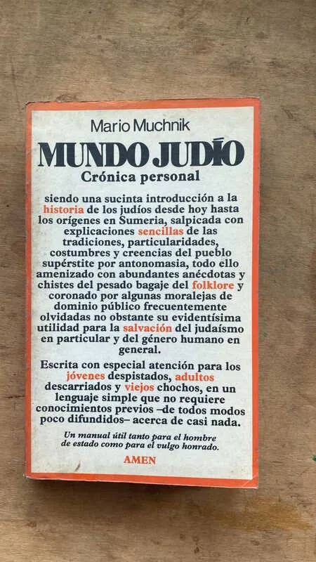 Mundo Judio. Cronica Personal - Muchnik, Mario (bb2)