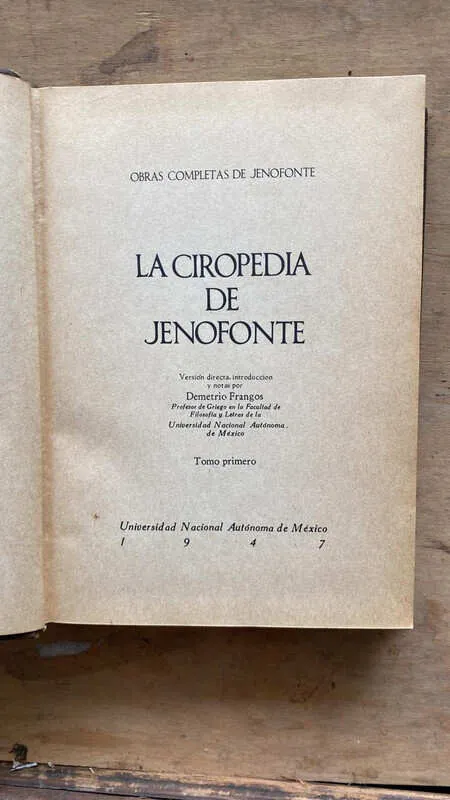 Obras Completas De Jenofonte 1 Y 2 La Ciropedia (A6)