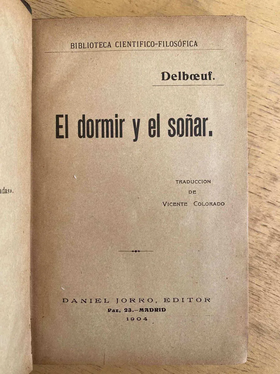 El Dormir Y El Soñar - Delboeuf (F1)