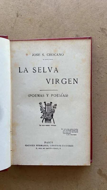 La Selva Virgen (poemas Y Poesias) - S. Chocano, Jose (Ñ4)