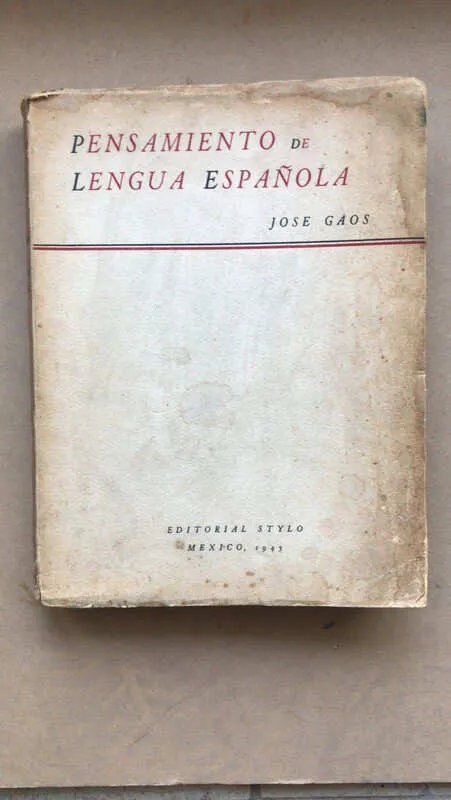 Pensamiento De La Lengua Española - Gaos, Jose (aa2)