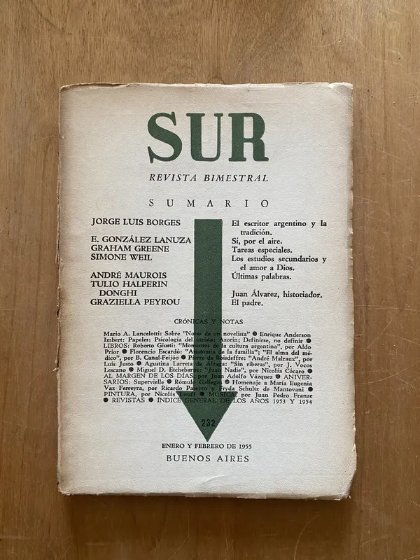 Tapa de Revista sur 232 - Borges, JOrge Luis; Ocampo, victoria (2cf