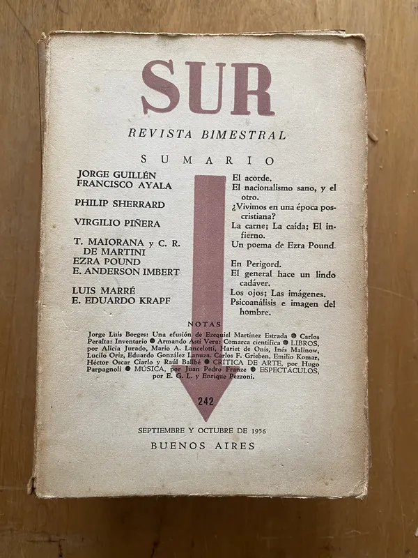 Tapa de revista sur 242 - Borges, JOrge Luis; Ocampo, victoria (2cf