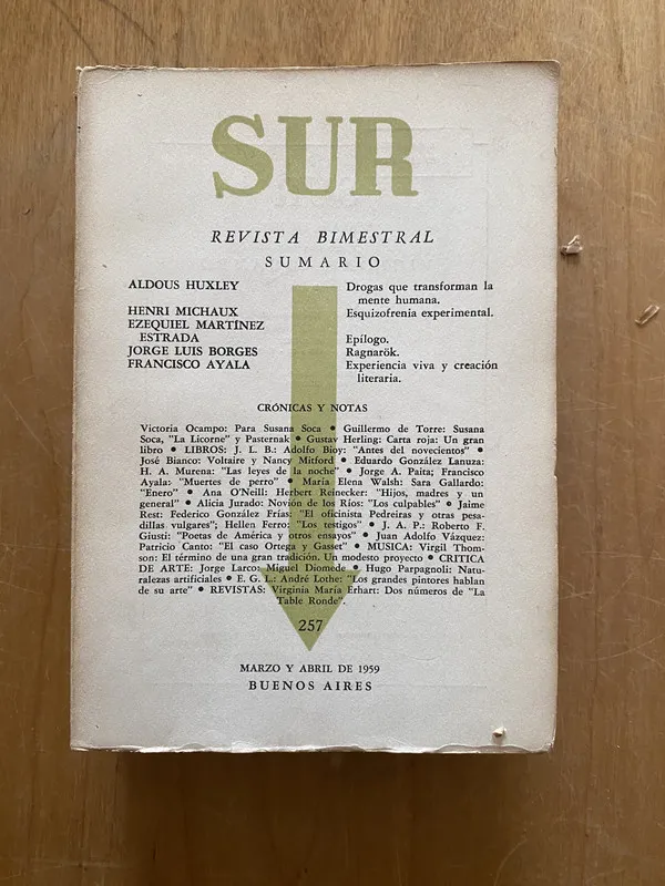 Tapa de Revista sur 257 - Borges, JOrge Luis; Ocampo, victoria (2cf