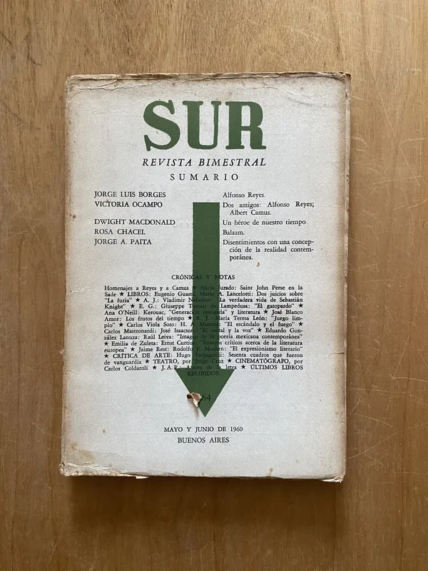 Tapa de Revista sur 264 - Borges, JOrge Luis; Ocampo, victoria (2cf