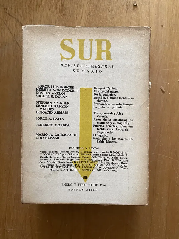 Tapa de Revista sur 286 b - Borges; Ocampo (2cf)