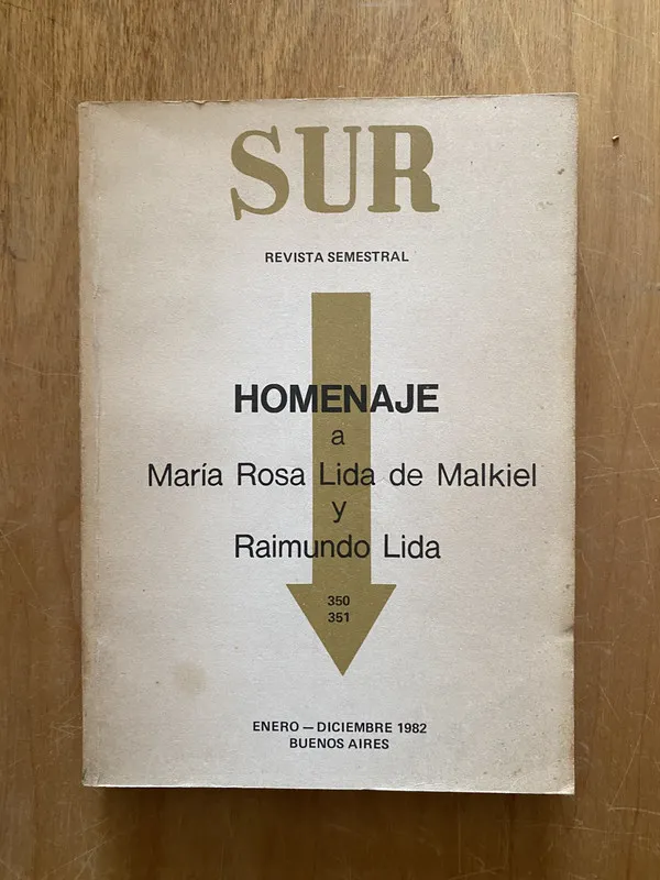 Revista sur 350 351 Homenaje a Lida de Malkiel b- Borges 2c