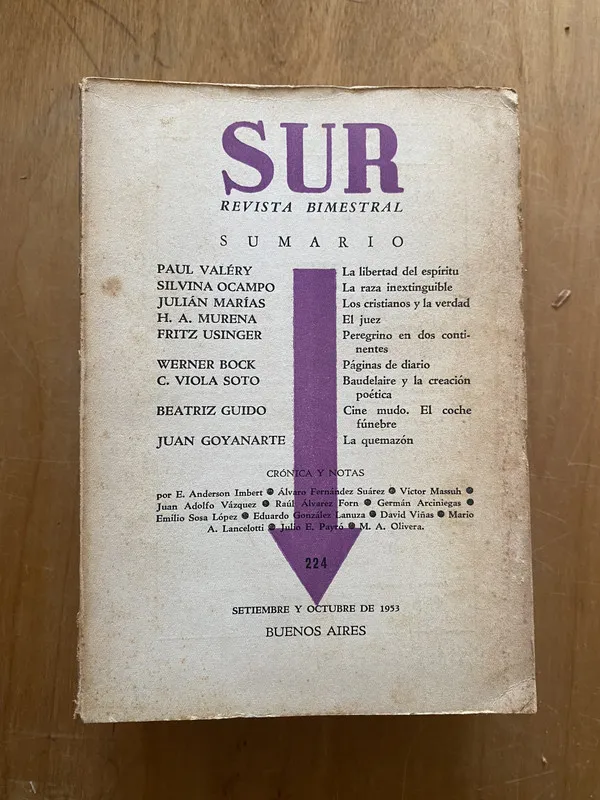 Tapa de Revista sur 224 - Ocampo, Victoria (2cf)