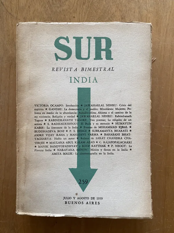 Tapa de Revista sur 259 India - Ocampo, Victoria (2cf)
