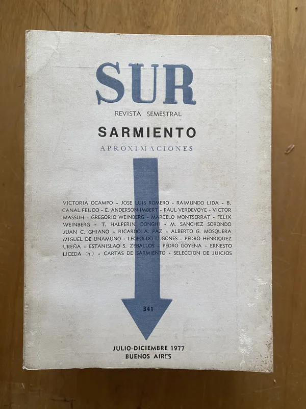 Tapa de Revista sur 341 Sarmiento aproximaciones - Ocampo, V. (2cf)