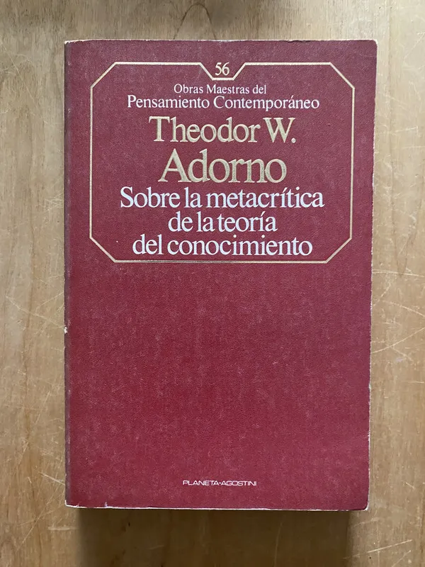 Sobre la metacritica de la teoria del conocim- Adorno (2cf)