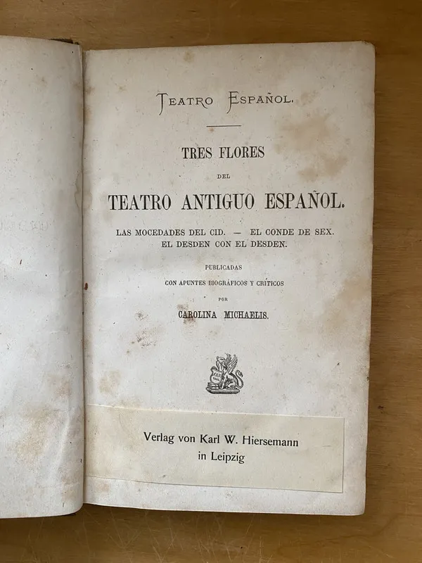 Tapa de Teatro español. Tres flores del teatro anti- Michaelis (bb2