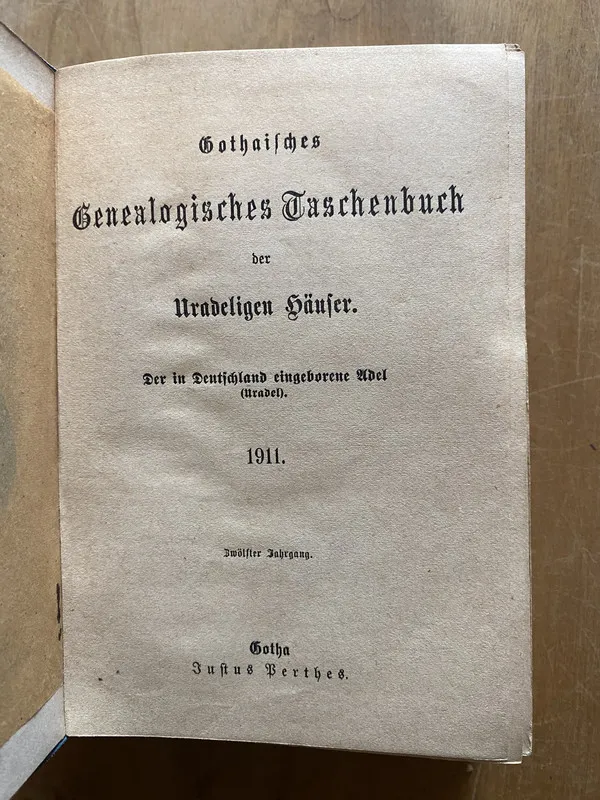 Anuario Gotha - Gothaisches Genealogisches Taschenbuch (2q4