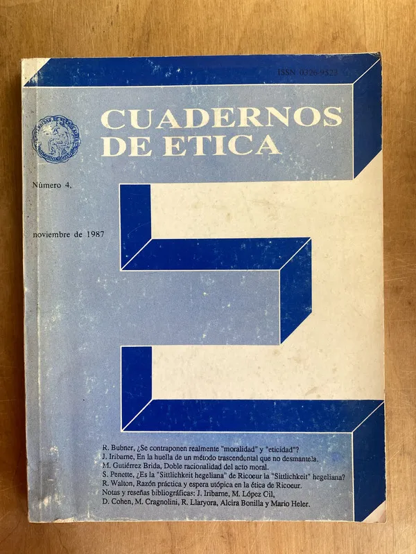 Tapa de Cuadernos de Etica 4 - Maliandi, Ricardo (e5)
