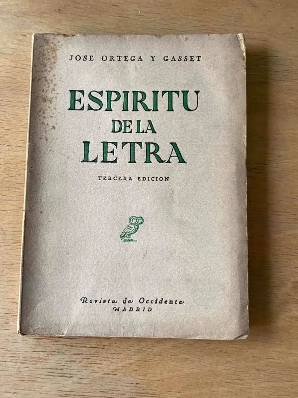 Espiritu De La Letra - Ortega Y Gasset, Jose (R1)