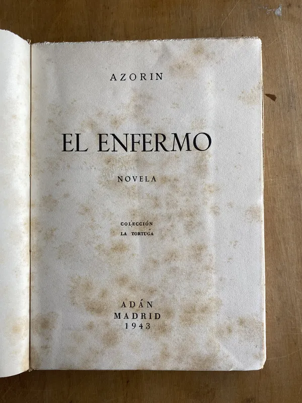 Tapa de El enfermo - Azorin, (ii4)