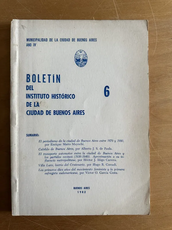 Boletin del Instituto Historico de la Ciudad Bs As N°6 (2n1