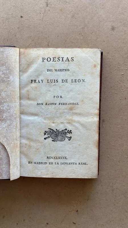 Poesias Del Maestro Fray Luis De Leon - Fernandez (Ñ4)