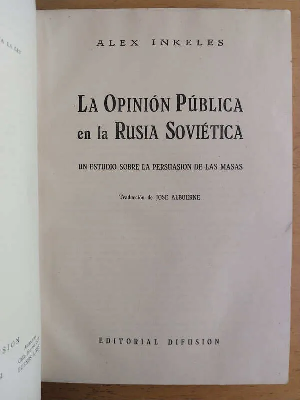 Inkeles, Alex- La Opinion Publica En La Rusia Sovietica (j4)