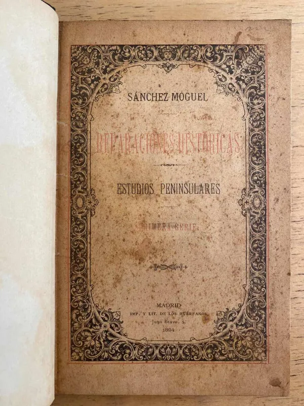 Tapa de Reparaciones Historicas Estudios Penins- Sanchez Moguel (k2)
