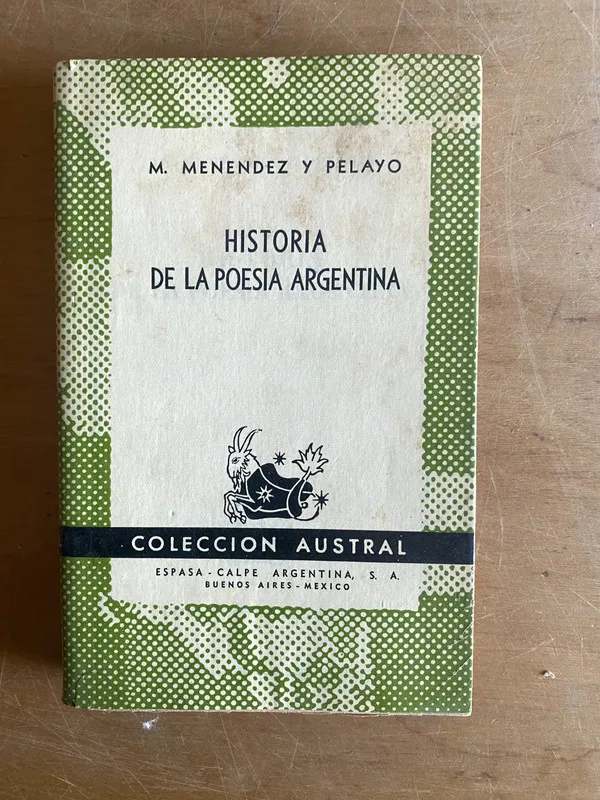 Tapa de Historia de la poesia Argentina - Menendez, M; Pelayo (2z4)