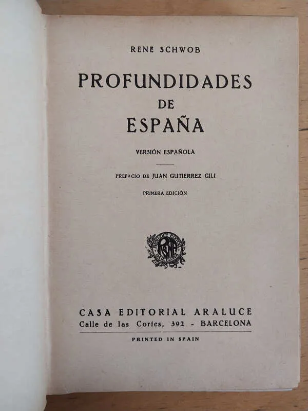Profundidades De España - Schwob, Rene (D7)
