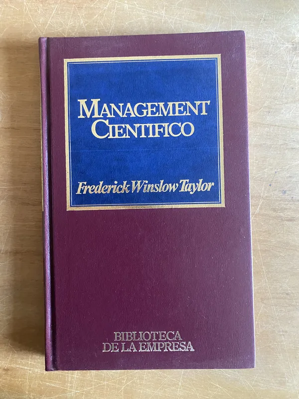 Tapa de Management Cientifico - Winslow Taylor, Frederick (2z6)