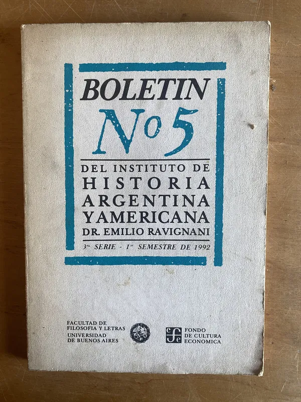 Boletin 5 Instituto de Historia Argentina Ravignani - (2z7)