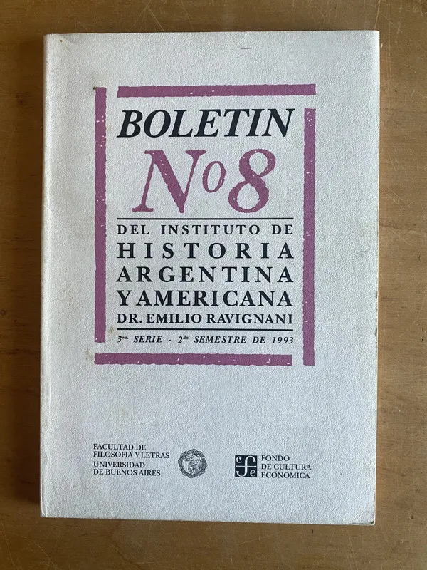 Boletin 8 Instituto de historia Argentina Ravignani (2z7)