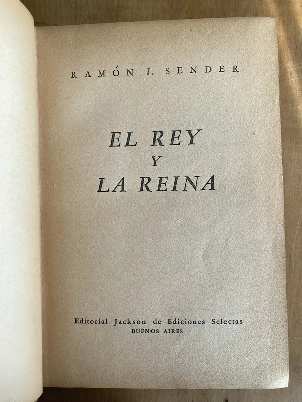 Tapa de El rey y la reina - Sender, Ramon. J (ii3)