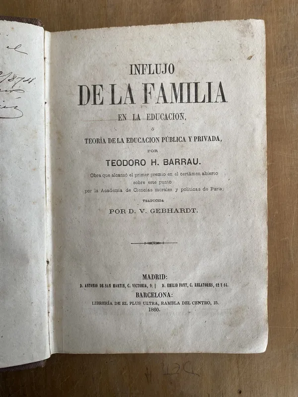 Influjo de la familia en la educacion - Barrau, Teodoro (b5