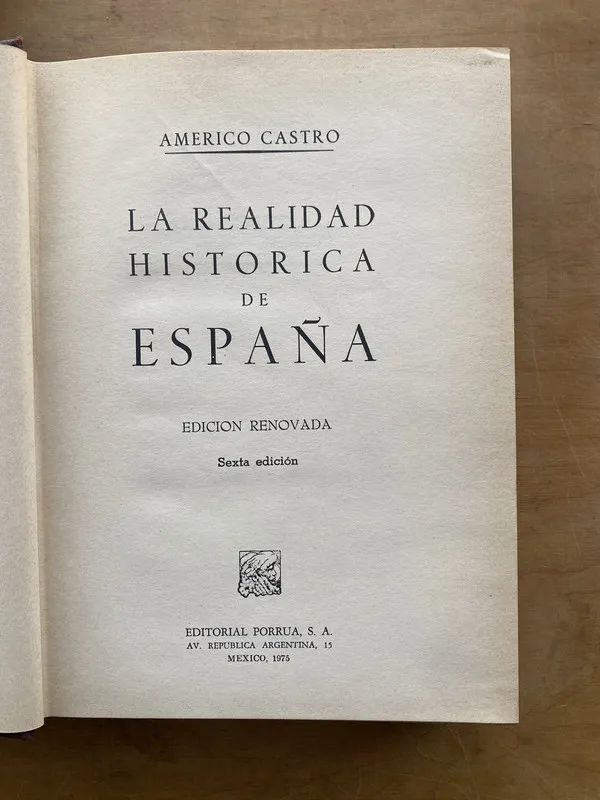 La realidad historica de España - Castro, Americo (b4)