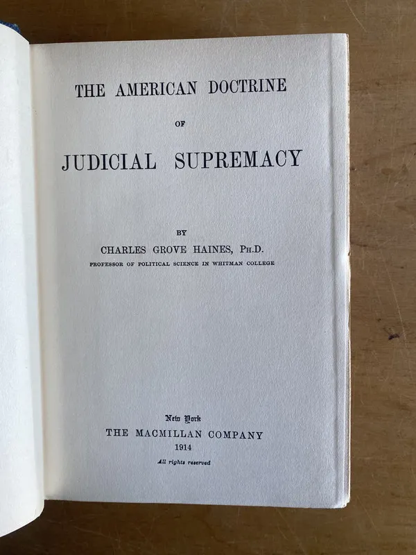 Tapa de The American Doctrine of Judicial Supre- Grove Haines (3b4)