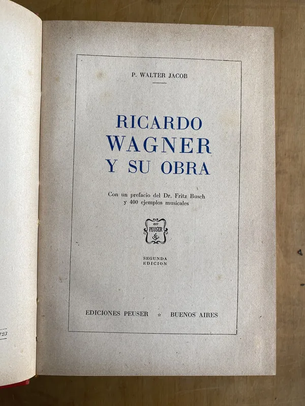 Ricardo Wagner y su obra - Jacob, Walter (a 1)