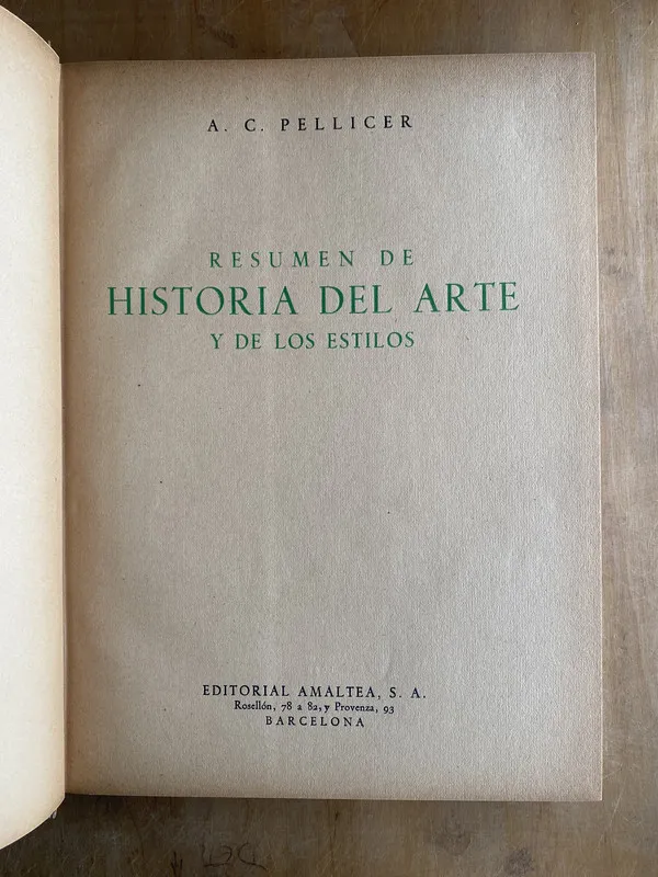 Tapa de Resumen de historia del arte y de los estilos- Pellicer (b7