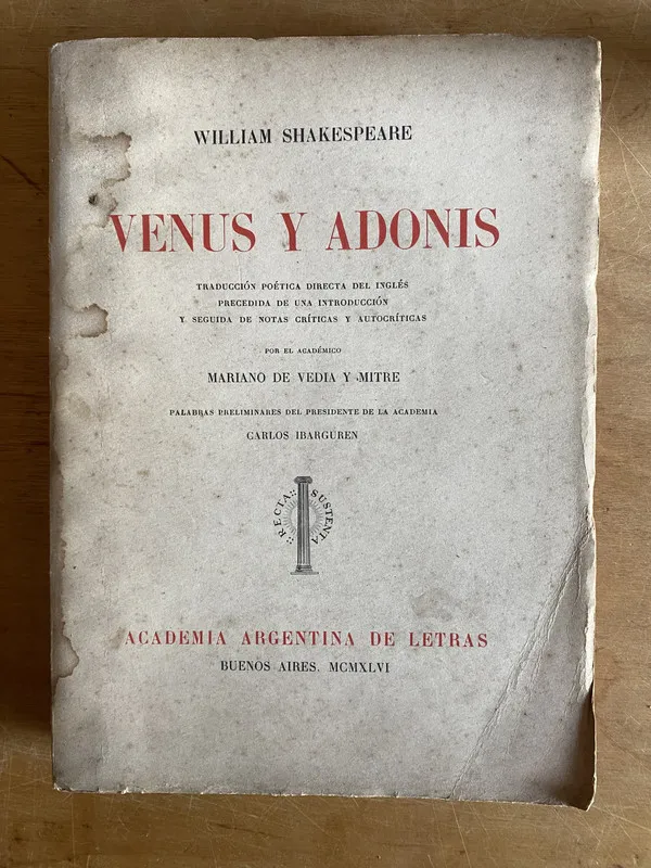 Tapa de Venus y adonis - Shakespeare, William (3a9)
