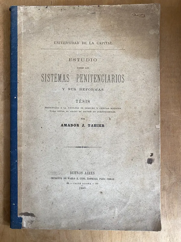 Tapa de Estudio sobre los sistemas penitenciarios y- Tahier (a2)
