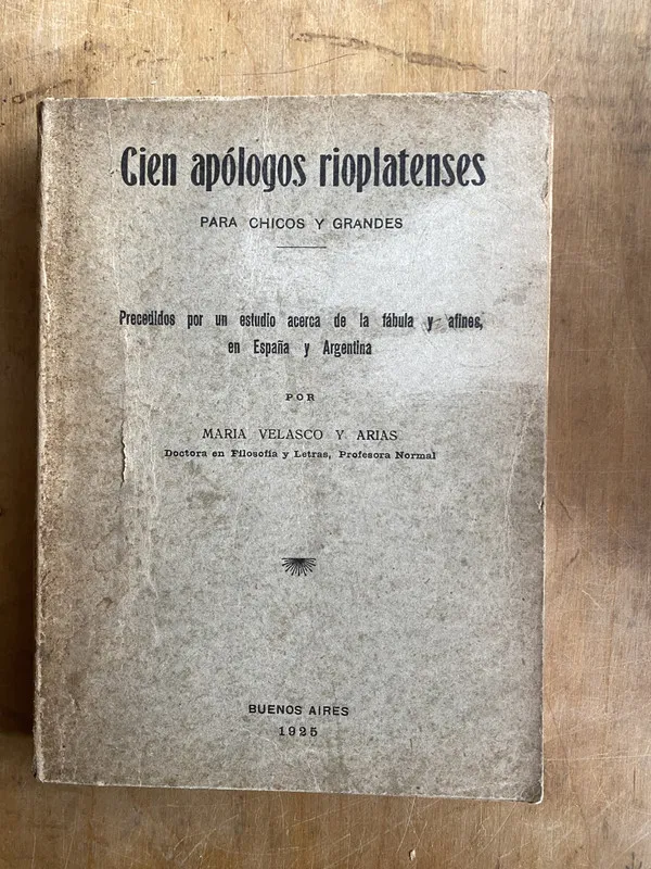 Tapa de Cien apologos rioplatenses para chicos- Velasco y Arias (a6